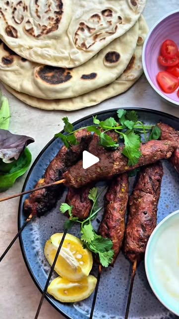 Spiced kebabs with flatbreads, made with Spicemaster spices